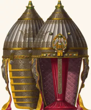 Shapka pervago nariada, tsaria Mikhaila Feodorovicha, nazivaemaia Astrakhanskoiu. by Fedor Grigoryevich Solntsev Oil Painting