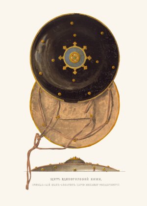 Shchit edinorogovoi kozhi, prislannyi Shakh-Abbasom tsariu Mikhailu Feodorovichu by Fedor Grigoryevich Solntsev Oil Painting