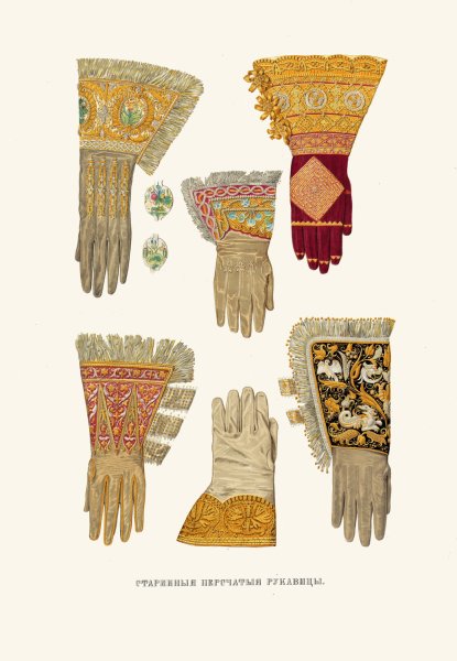 Starinnyia perschatyia rukavitsy. V 1  by Fedor Grigoryevich Solntsev - Hand-Painted Oil Painting Reproduction