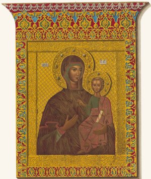 Sv. Ikona Odigitrii Smolenskoi Bogomateri by Fedor Grigoryevich Solntsev Oil Painting