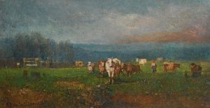 Rural Landscape by Fedor Ivanovich Yasnovsky Oil Painting