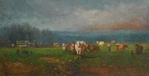 Rural Landscape by Fedor Ivanovich Yasnovsky Oil Painting