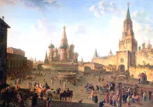 The Red Square in Moscow Oil painting by Fedor Yakovlevich Alekseev