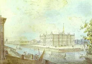View of the Mikhailovsky Castle in St. Petersburg painting by Fedor Yakovlevich Alekseev