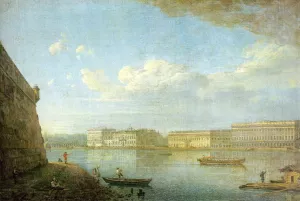 View of the Palace Sea-front From the Fortress of St. Peter and Paul Oil painting by Fedor Yakovlevich Alekseev