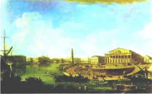 View of the Stock Exchange and the Admiralty from the Fortress of St. Peter and Paul by Fedor Yakovlevich Alekseev - Oil Painting Reproduction