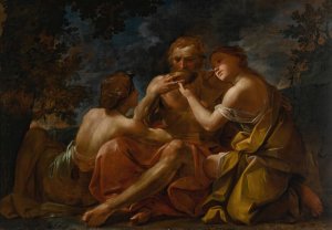 Lot and His Daughters by Felice Torelli Oil Painting