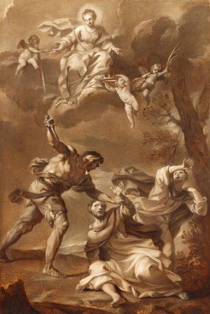 Martyrdom Of Saint Peter Martyr by Felice Torelli Oil Painting