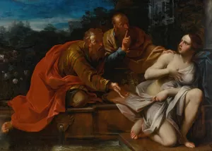 Susanna and the Elders by Felice Torelli Oil Painting