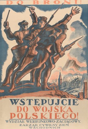 Do broni! Wstepujcie do Wojska Polskiego! by Felicjan Szczesny Kowarski Oil Painting