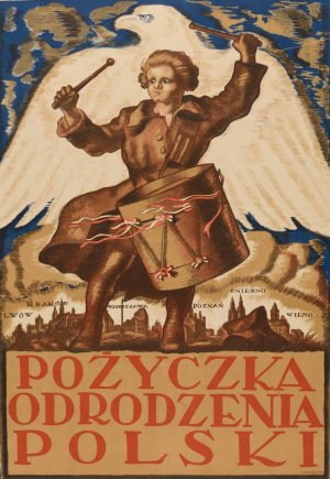 Pozyczka Odrodzenia Polski. Lwow, Krakow, Warszawa, Poznan, Gniezno, Wilno by Felicjan Szczesny Kowarski Oil Painting