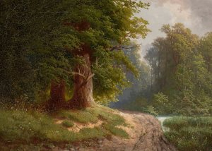 After the rain in autumn by Feliks Brzozowski Oil Painting