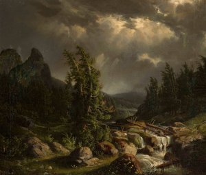 Storm in the mountains by Feliks Brzozowski Oil Painting