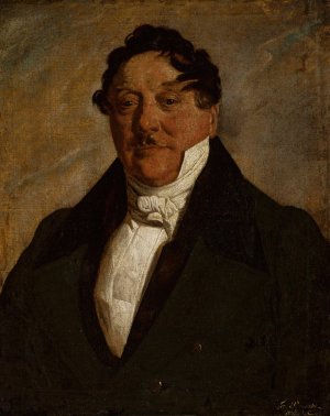 Portrait of a man in a white jabot by Feliks Peczarski Oil Painting