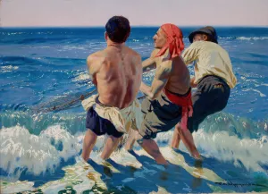 Neapolitan Fishermen Oil painting by Feliks Wygrzywalski