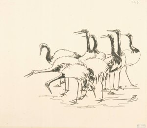 Bande de grues by Felix Bracquemond Oil Painting