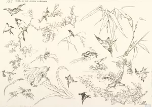 Oiseaux et fleurs japonais by Felix Bracquemond Oil Painting