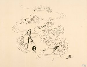 Petites mouettes dans l'eau by Felix Bracquemond Oil Painting