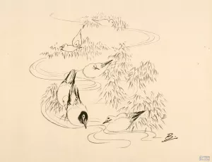 Petites mouettes dans l'eau by Felix Bracquemond Oil Painting