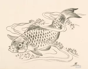 Poisson dans une vague by Felix Bracquemond Oil Painting