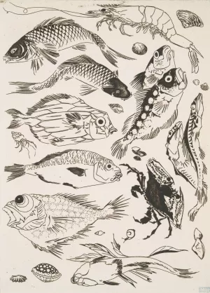 Poissons by Felix Bracquemond Oil Painting