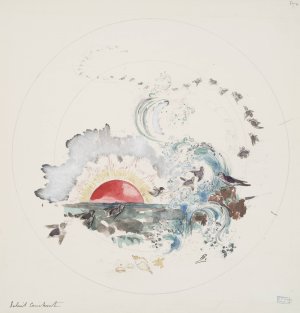 Soleil couchant. by Felix Bracquemond Oil Painting