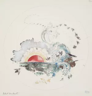 Soleil couchant. by Felix Bracquemond Oil Painting