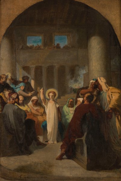 Main Product Photo of Jesus chez les docteurs  Painting by Felix-Henri Giacomotti