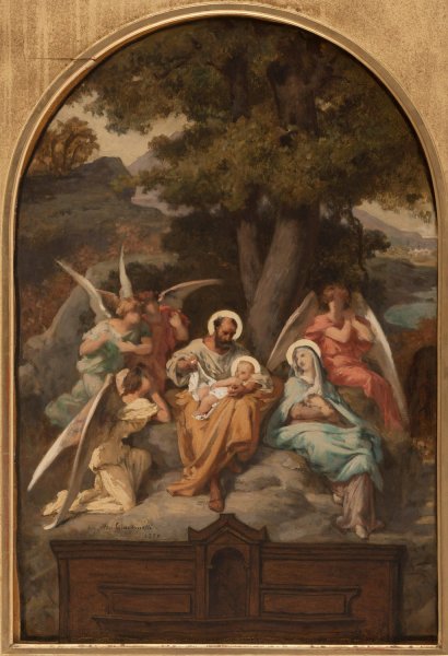 Main Product Photo of Le Repos de la Sainte Famille  Painting by Felix-Henri Giacomotti