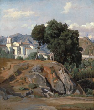 View of La Cava by Felix-Hippolyte Lanoue Oil Painting