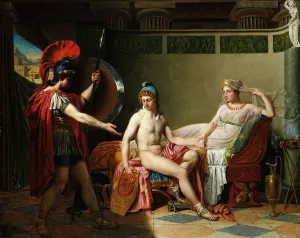 Hector Censuring Helen and Paris by Felix Jan Ferdinand Heyndrickx Oil Painting