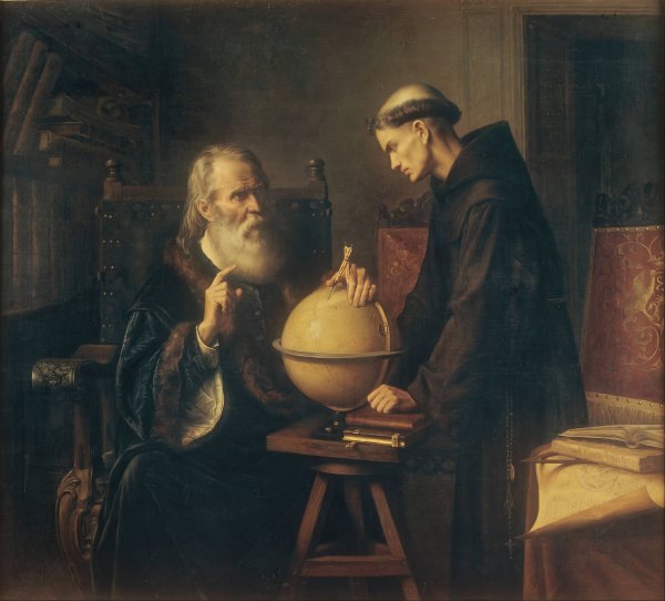 Galileo Demonstrating the New Astronomical Theories at the University of Padua  by Felix Parra - Hand-Painted Oil Painting Reproduction