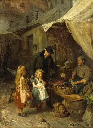 Auf Dem Markt by Felix Schlesinger Oil Painting