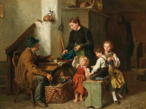 Der Hausierer by Felix Schlesinger Oil Painting