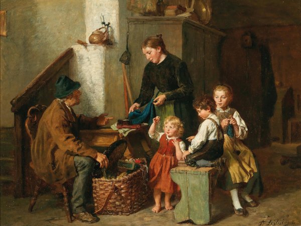 Der Hausierer by Felix Schlesinger - Hand-Painted Oil Painting Reproduction