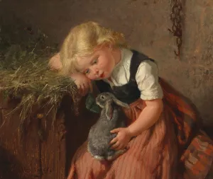 Der Spielgefahrte by Felix Schlesinger Oil Painting