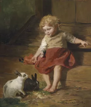 Die Puppenmutter by Felix Schlesinger Oil Painting