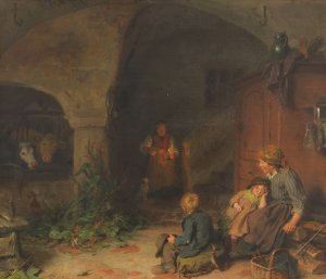 Eine warme Mahlzeit by Felix Schlesinger Oil Painting