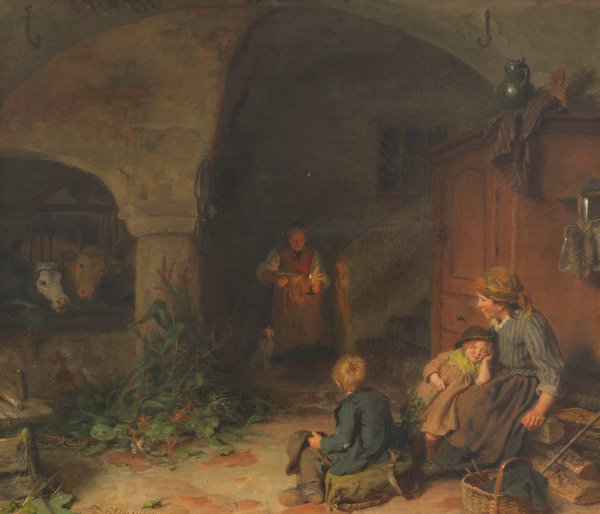 Eine warme Mahlzeit  by Felix Schlesinger - Hand-Painted Oil Painting Reproduction