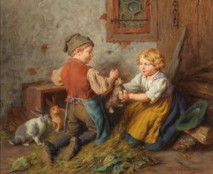 Good Friends Oil painting by Felix Schlesinger