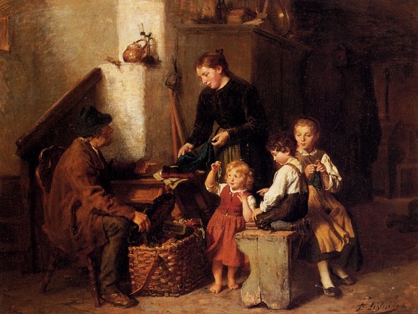 The Peddler's Wares by Felix Schlesinger - Hand-Painted Oil Painting Reproduction