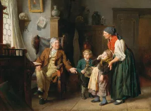 The village doctor by Felix Schlesinger Oil Painting