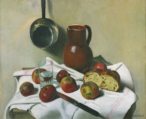 Apples, Jug, Glass Of Water And Tin Pan by Felix Vallotton Oil Painting