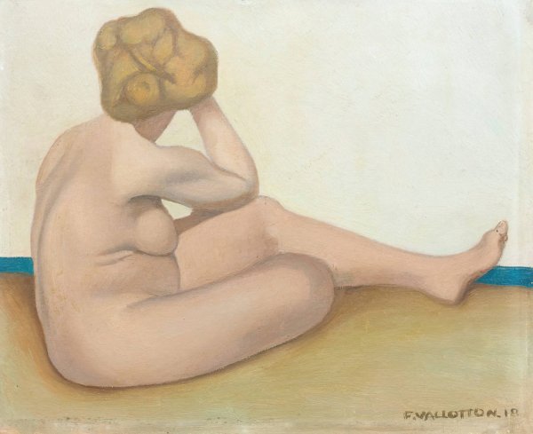 Baigneuse Assise Sur Le Sable  by Felix Vallotton - Hand-Painted Oil Painting Reproduction