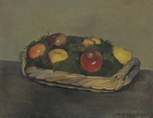 Basket With Red And Yellow Apples by Felix Vallotton Oil Painting