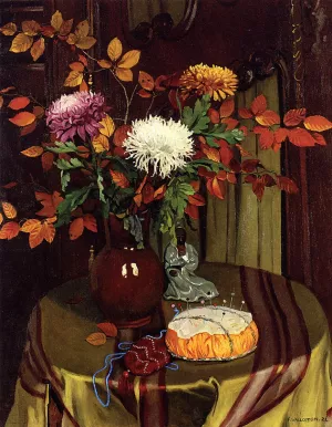 Chrysanthemums and Autumn Foliage painting by Felix Vallotton