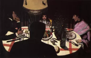 Dinner by Lamplight painting by Felix Vallotton