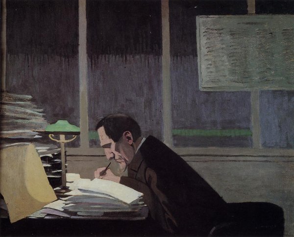 Felix Feneon at the Revue Blanche by Felix Vallotton - Hand-Painted Oil Painting Reproduction