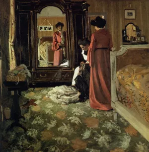 Interior, Bedroom with Two Figures painting by Felix Vallotton