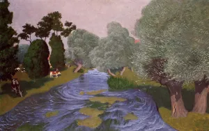 Landscape at Arques-la-Bataille Oil painting by Felix Vallotton